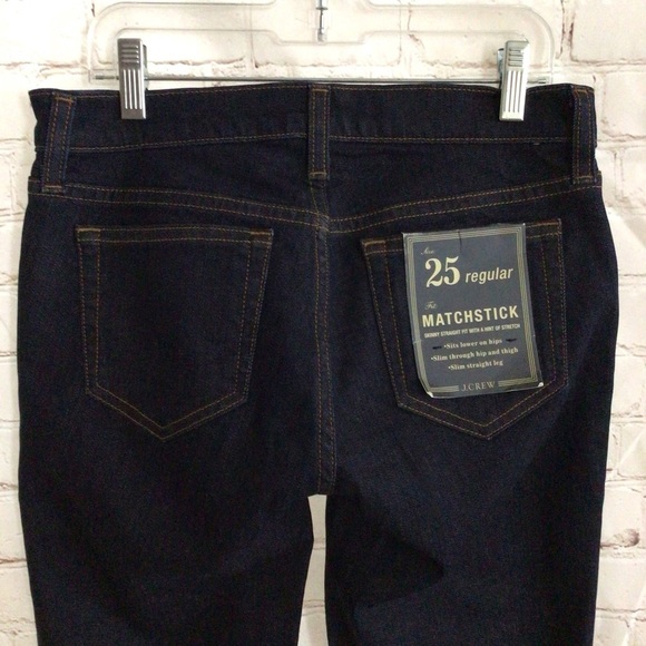 J. Crew Matchstick Skinny Straight Dark Wash Jeans - Size 25 Regul… - Picture 5 of 11